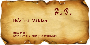Hári Viktor névjegykártya